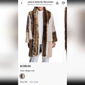 Maximilian Warm and Fuzzy Coat Genuine Dyed Shearling Lamb